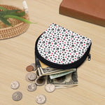 Black Paw And Heart Pattern Print Coin Purse