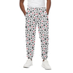 Black Paw And Heart Pattern Print Cotton Pants