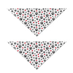 Black Paw And Heart Pattern Print Dog Bandana