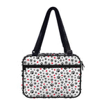 Black Paw And Heart Pattern Print Double Strap Bible Bag