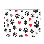 Black Paw And Heart Pattern Print Drum Lamp Shade