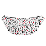 Black Paw And Heart Pattern Print Fanny Pack