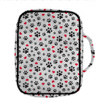 Black Paw And Heart Pattern Print Front Pocket Bible Bag
