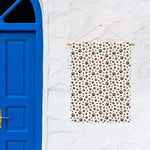 Black Paw And Heart Pattern Print Garden Flag