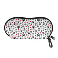 Black Paw And Heart Pattern Print Glasses Case