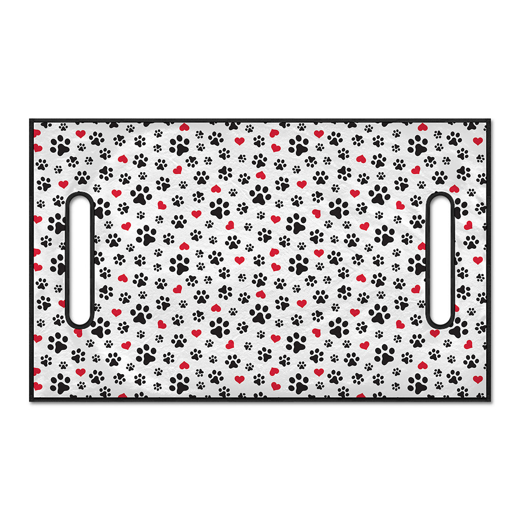 Black Paw And Heart Pattern Print Golf Cart Seat Cover