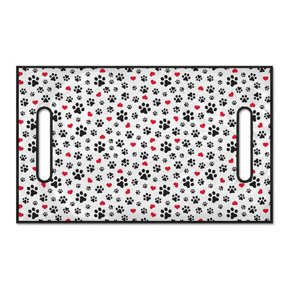 Black Paw And Heart Pattern Print Golf Cart Seat Cover