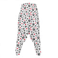 Black Paw And Heart Pattern Print Hammer Pants