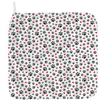 Black Paw And Heart Pattern Print Hand Towel