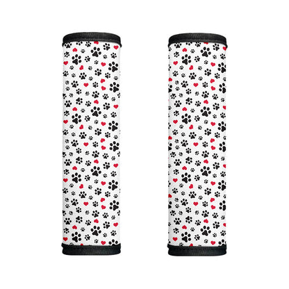 Black Paw And Heart Pattern Print Handle Covers