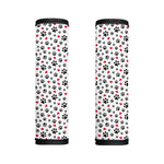 Black Paw And Heart Pattern Print Handle Covers