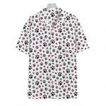 Black Paw And Heart Pattern Print Hawaiian Shirt