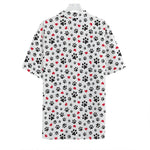 Black Paw And Heart Pattern Print Hawaiian Shirt