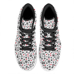 Black Paw And Heart Pattern Print High Top Leather Sneakers