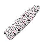 Black Paw And Heart Pattern Print Ironing Board Cover