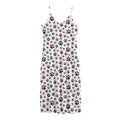 Black Paw And Heart Pattern Print Jersey Midi Cami Dress