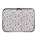 Black Paw And Heart Pattern Print Laptop Sleeve