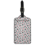 Black Paw And Heart Pattern Print Luggage Tag