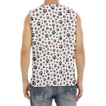 Black Paw And Heart Pattern Print Men's Fitness Tank Top