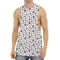 Black Paw And Heart Pattern Print Men's Muscle Tank Top