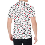 Black Paw And Heart Pattern Print Men's Shirt