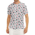 Black Paw And Heart Pattern Print Men's Short Sleeve Rash Guard