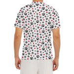 Black Paw And Heart Pattern Print Men's Short Sleeve Rash Guard