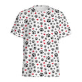 Black Paw And Heart Pattern Print Men's Athletic T-Shirt