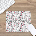 Black Paw And Heart Pattern Print Mouse Pad
