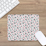 Black Paw And Heart Pattern Print Mouse Pad