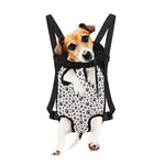 Black Paw And Heart Pattern Print Pet Carrier Backpack