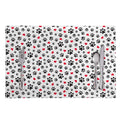 Black Paw And Heart Pattern Print Placemat