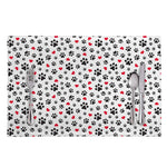 Black Paw And Heart Pattern Print Placemat