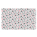 Black Paw And Heart Pattern Print Polyester Doormat