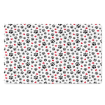 Black Paw And Heart Pattern Print Polyester Doormat