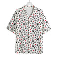 Black Paw And Heart Pattern Print Rayon Hawaiian Shirt