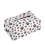 Black Paw And Heart Pattern Print Rectangle Tissue Box Cover