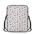 Black Paw And Heart Pattern Print Rectangular Crossbody Bag