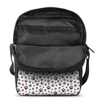 Black Paw And Heart Pattern Print Rectangular Crossbody Bag