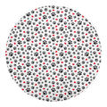 Black Paw And Heart Pattern Print Round Blanket