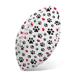 Black Paw And Heart Pattern Print Rugby Ball