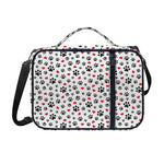 Black Paw And Heart Pattern Print Shoulder Strap Bible Bag