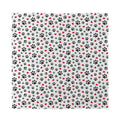 Black Paw And Heart Pattern Print Silk Bandana