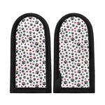 Black Paw And Heart Pattern Print Skillet Handle Cover