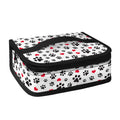Black Paw And Heart Pattern Print Small Lunch Bag