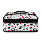 Black Paw And Heart Pattern Print Small Lunch Bag