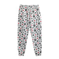 Black Paw And Heart Pattern Print Sweatpants
