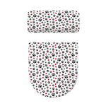Black Paw And Heart Pattern Print Toilet Lid And Tank Cover Set