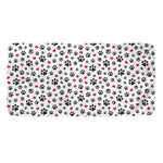Black Paw And Heart Pattern Print Towel