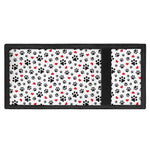 Black Paw And Heart Pattern Print Trifold Wallet